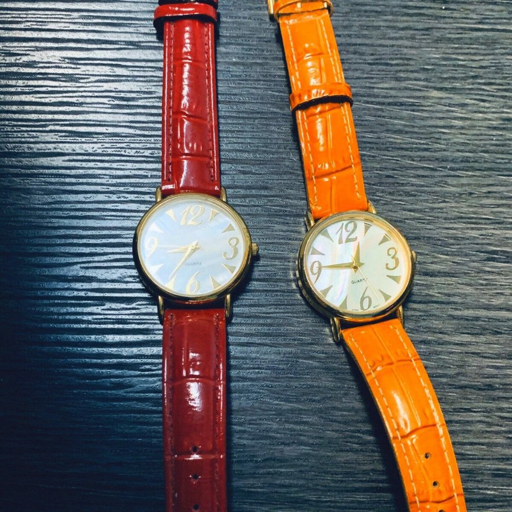 Avon (2) Mother of PEARL Face Watches Need Batt